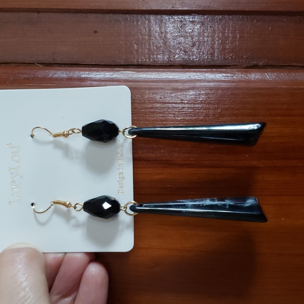 Lucy Lou Black Drop Earrings